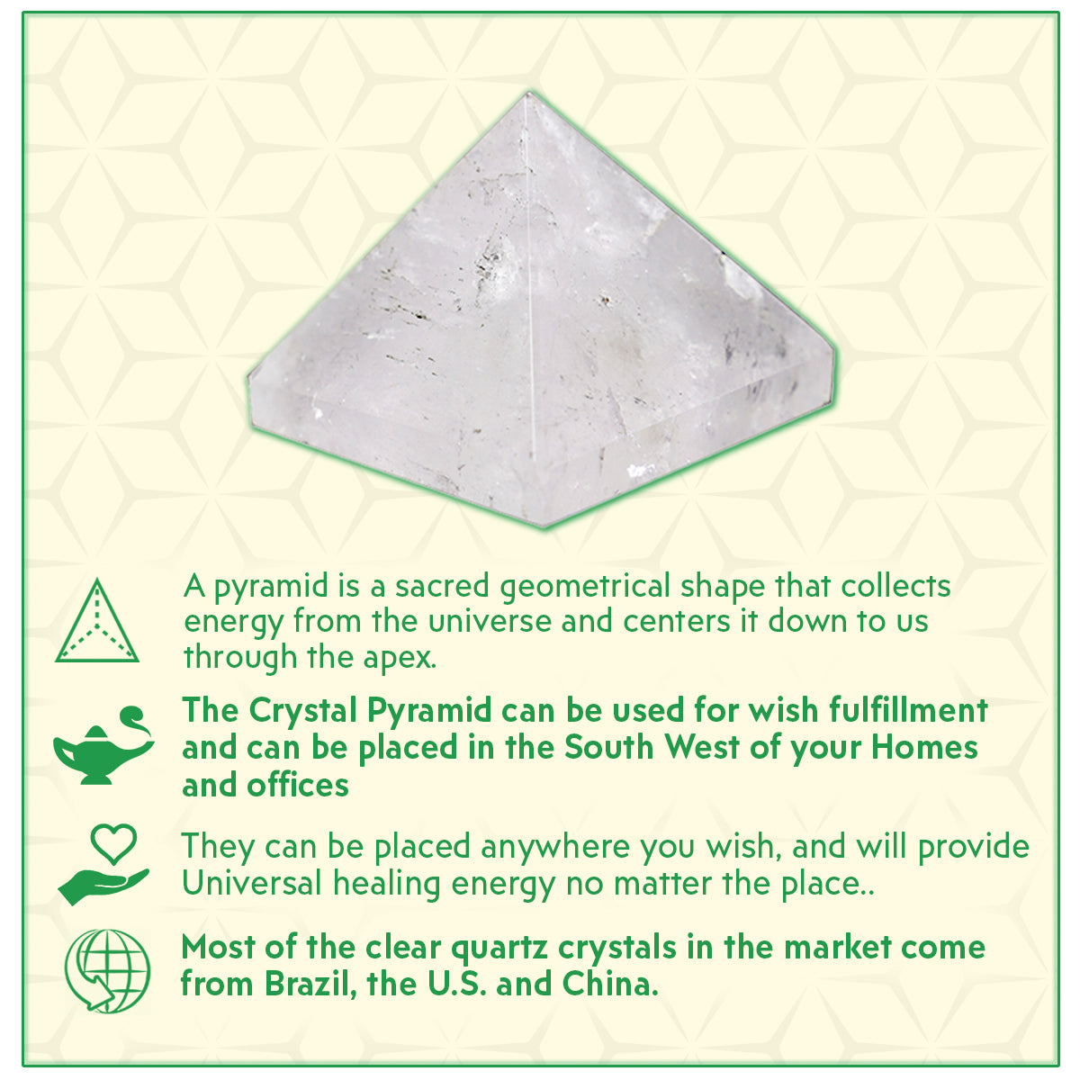 Clear Crystal Pyramid