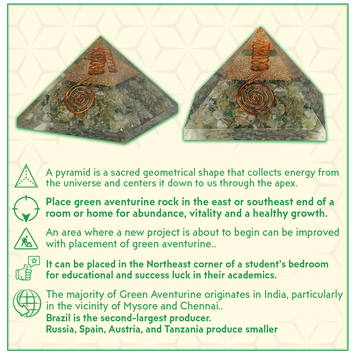 Green Aventurine Orgone Pyramid