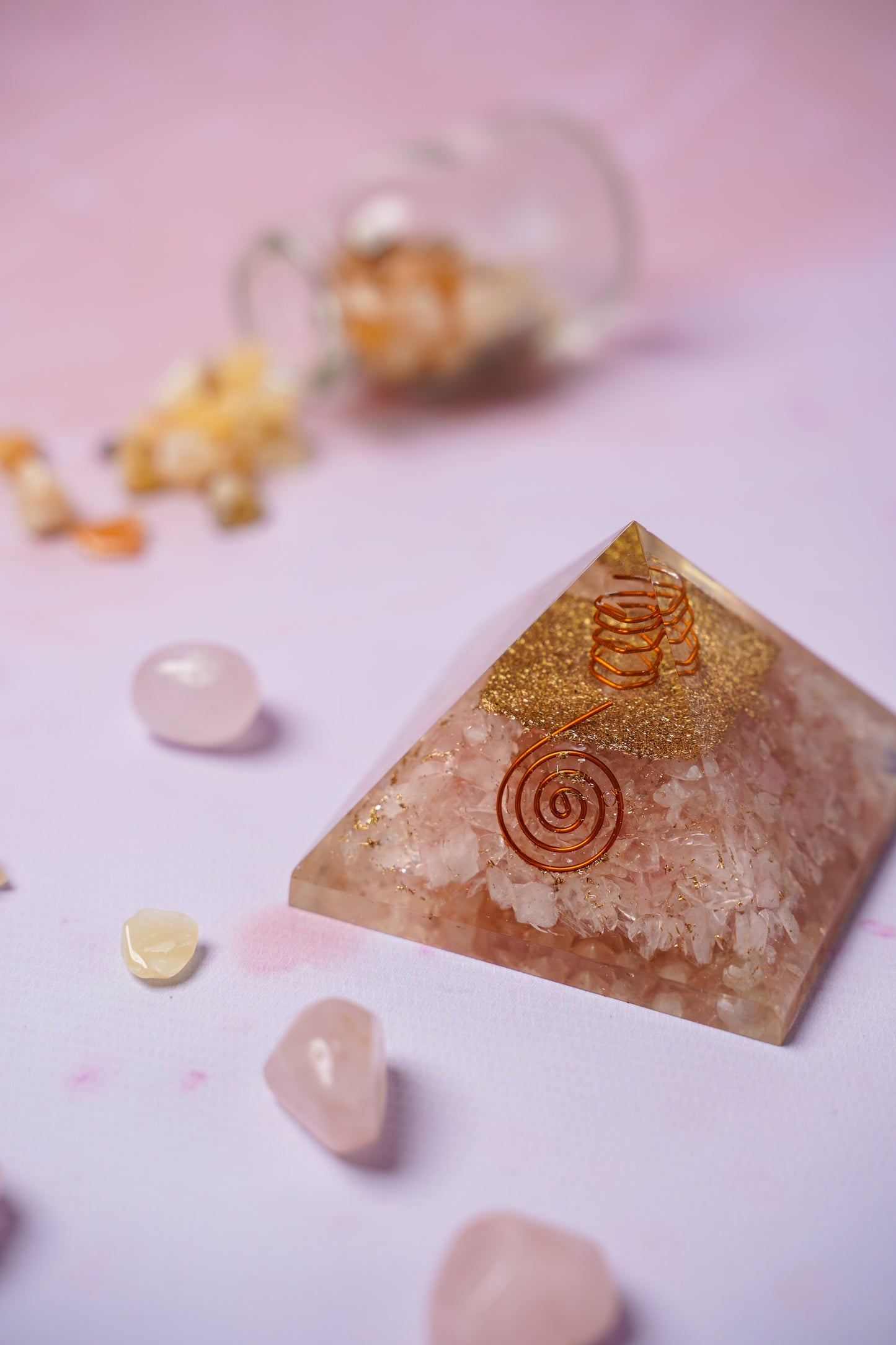 Rose Quartz Orgone Pyramid