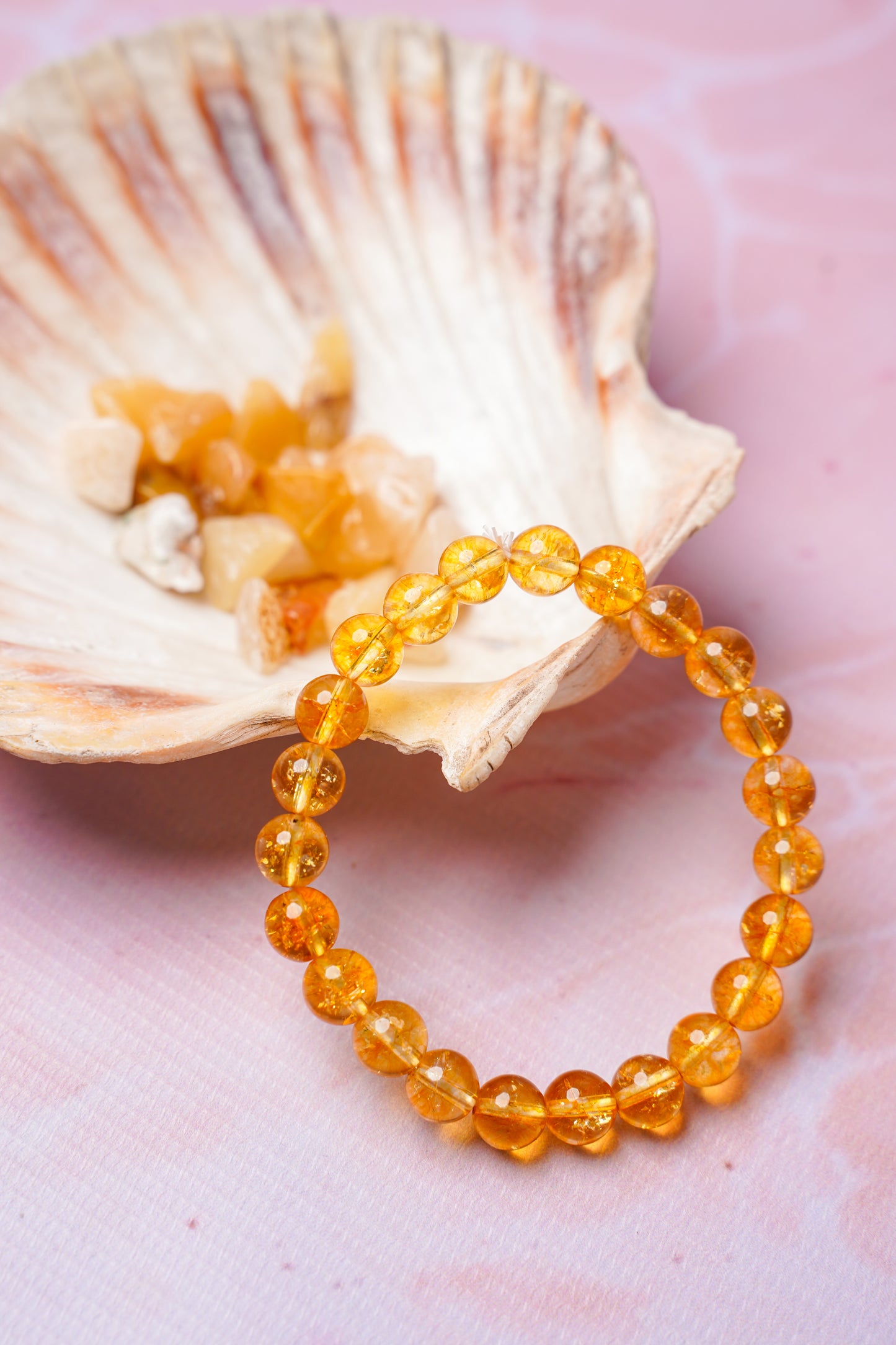 Citrine Round Beads Bracelet